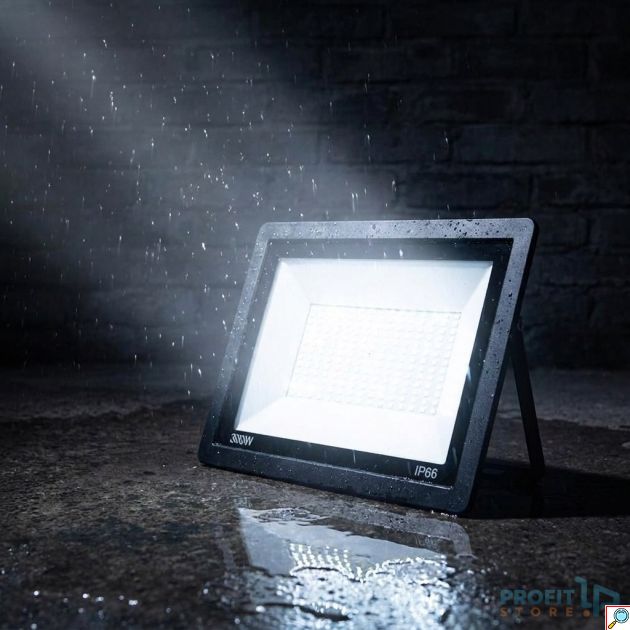 Προβολέας LED 300W – Ισχυρός Φωτισμός & Αντοχή IP66 - Ψυχρό Λευκό 6500K, Εξωτερικού Χώρου, Μαύρος