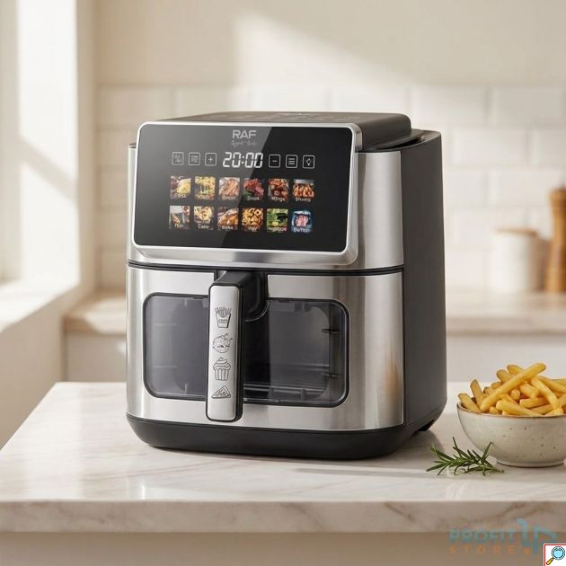 Φριτέζα Αέρος - 8L 1800W, Διπλή Αντίσταση & Touchscreen - Παράθυρο, 12 Προεπιλογές, Αφαιρούμενο Καλάθι