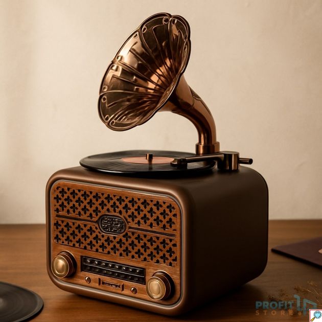 Φορητό Retro Ραδιόφωνο Feexot - Επαναφορτιζόμενο, Bluetooth & USB, MicroSD, Ψηφιακό Ρολόι