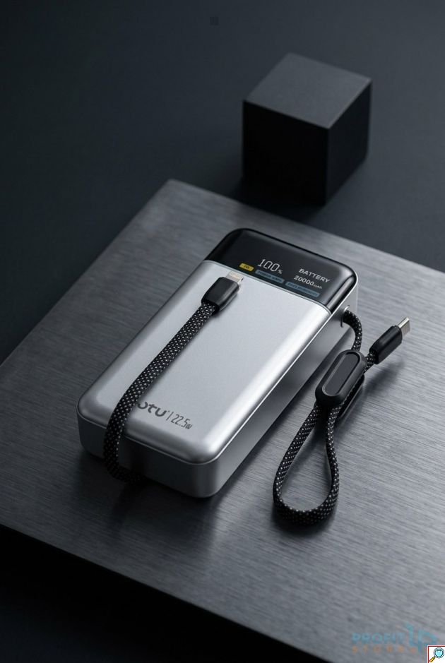 Power Bank 20000mAh με Γρήγορη Φόρτιση 22.5W - Ενσωματωμένα Καλώδια & Ψηφιακή Οθόνη LED