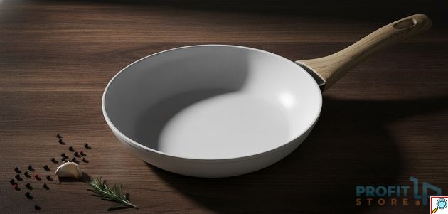 Τηγάνι Αλουμινίου 28cm - Πρακτικό Για καθημερινά Γεύματα, Με Λαβή Όψης Ξύλου