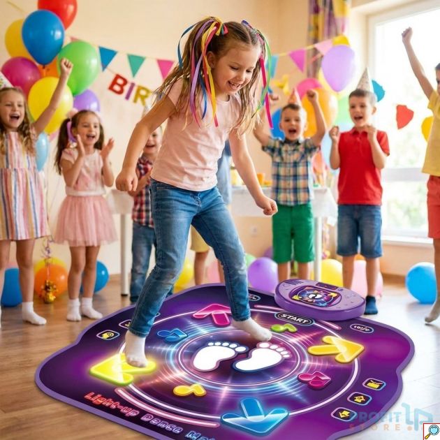 Ηλεκτρονικό Χαλάκι Χορού Dancing Music Mat – Διασκέδαση με Φώτα & Μουσική - Ιδανικό για Παιδιά, Ενεργή Κίνηση & Ρυθμό