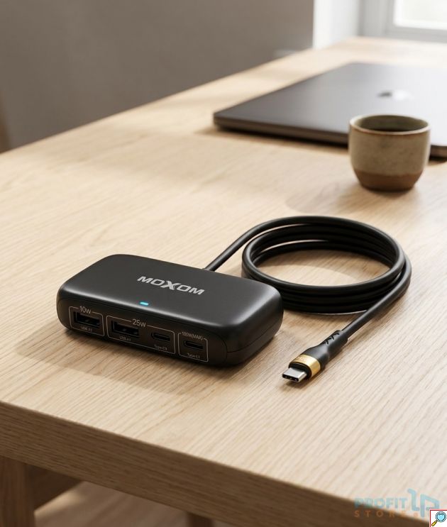 Καλώδιο Φόρτισης PD 100W - 4 σε 1, 2x USB-C & 2x USB-A, 1.5m, Γρήγορη Φόρτιση