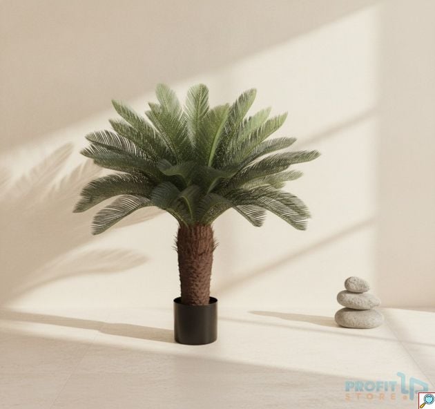 Τεχνητό Φυτό Φοίνικας Cycas 95cm Σε Γλάστρα - Φυσική Όψη Χωρίς φροντίδα - Ιδανικό Για Διακόσμηση, Βιτρίνες & Event