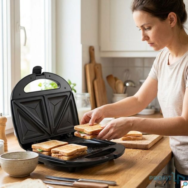 Τοστιέρα 4 θέσεων - 850W για 4 σάντουιτς, Αντικολλητικές Πλάκες & Εύκολο Καθάρισμα