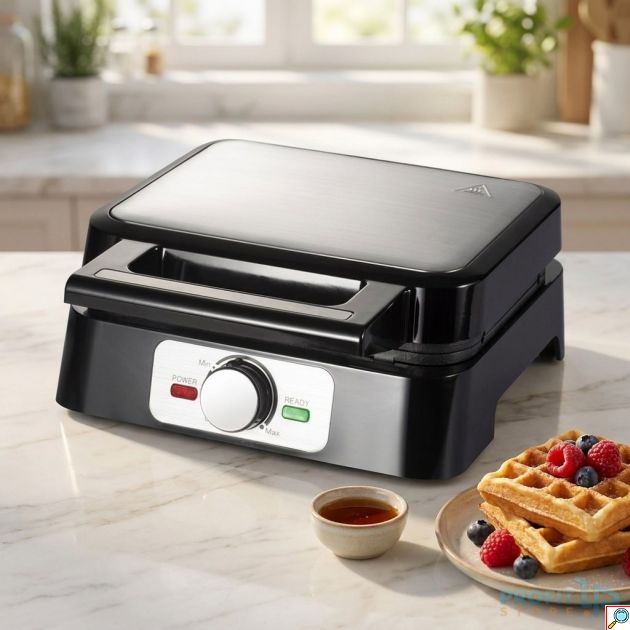 Βαφλιέρα 4 θέσεων - 1200W για βελγικές βάφλες, αντικολλητικές πλάκες, ιδανική για πρωινό & brunch