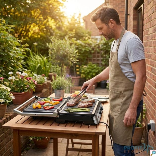 Ηλεκτρική Ψηστιέρα Grill - 2200W, 180° άνοιγμα & Διπλές Αντικολλητικές Πλάκες