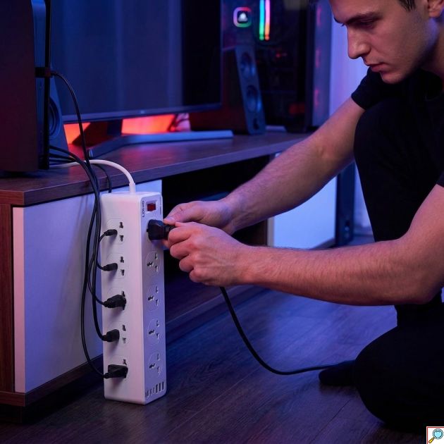 Πολύπριζο 10 Θέσεων - 2500W, 3x USB-A & 3x USB-C PD 30W