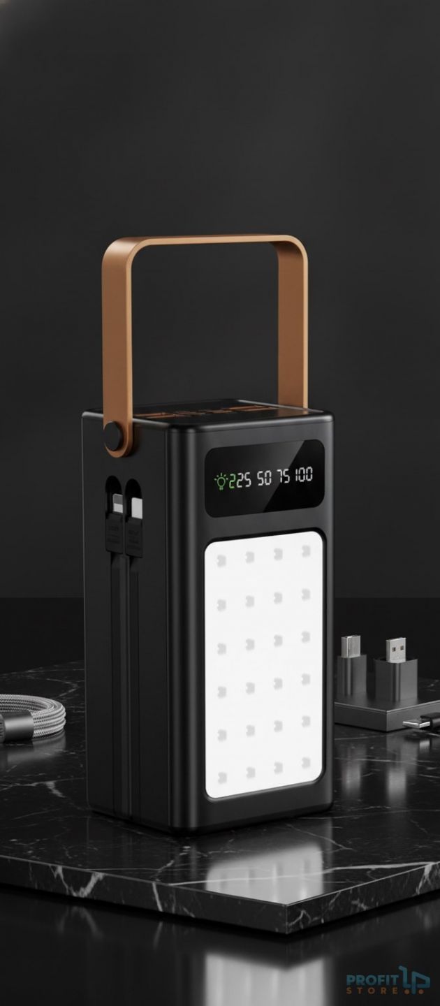 Power Bank 50000mAh - PD 22.5W, LED Φωτισμός - 4 USB Έξοδοι, 2 Καλώδια Και 3 Είσοδοι