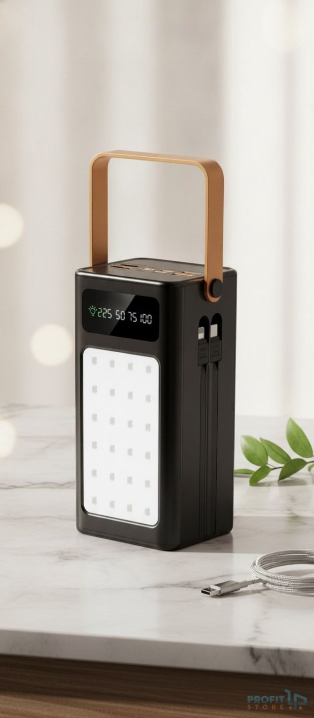 Power Bank 50000mAh - PD 22.5W, LED Φωτισμός - 4 USB Έξοδοι, 2 Καλώδια Και 3 Είσοδοι