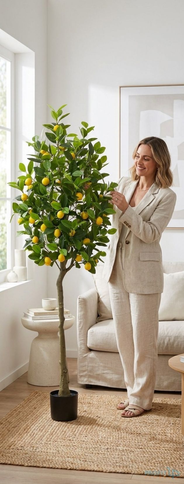 Τεχνητή Λεμονιά 180cm – Ρεαλιστική Διακόσμηση με 57 Καρπούς - Ιδανική για Σαλόνι, Γραφείο & Επαγγελματικούς Χώρους, Χωρίς Συντήρηση