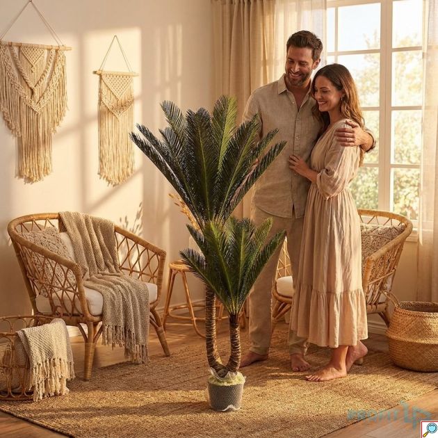 Τεχνητός Διακοσμητικός Φοίνικας K133 180cm – Με Διπλό Κορμό - Ρεαλιστική Τροπική Αισθητική, Μηδενική Συντήρηση, Ιδανικό για Σαλόνι & Γραφείο