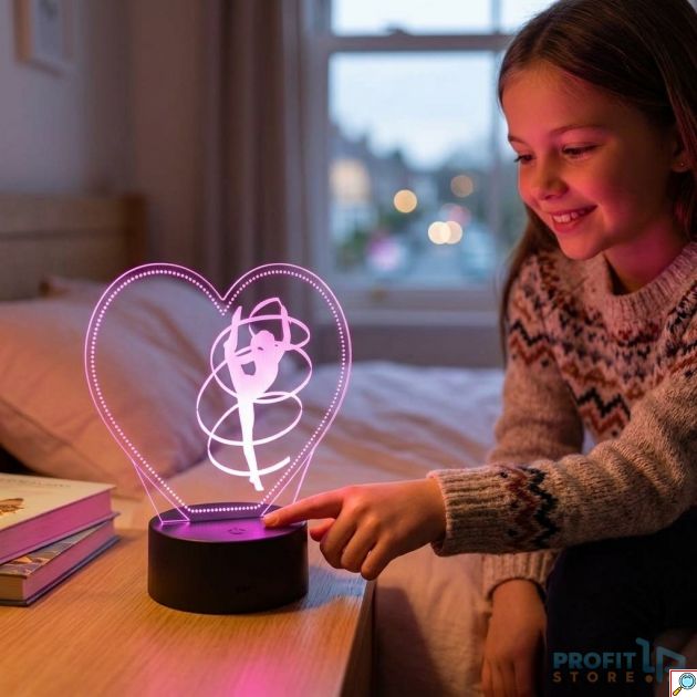 Επιτραπέζιο Φωτιστικό LED 3D Illusion Χορεύτρια - 7 Χρώματα - Ατμοσφαιρικός Φωτισμός, Touch Button, USB & Μπαταρίες
