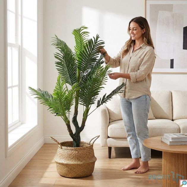 Τεχνητό Διακοσμητικό Φυτό Φοίνικας 140cm – Πράσινη Όαση Χωρίς Συντήρηση - Ρεαλιστική Όψη, Ανθεκτικό, για Σαλόνι & Γραφείο