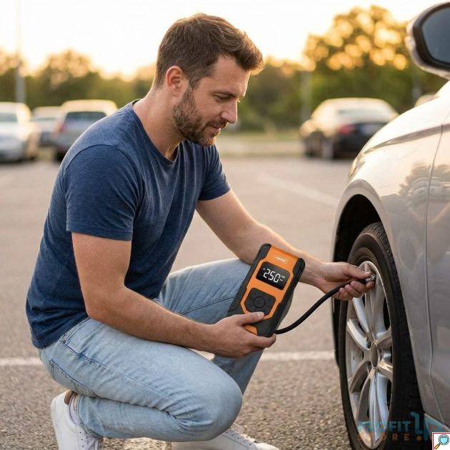 Αυτόματη Τρόμπα Αυτοκινήτου - 150 PSI & Power Bank - Ψηφιακή Οθόνη, Φορητή, Ισχύς 120W, Μπαταρία 12000mAh