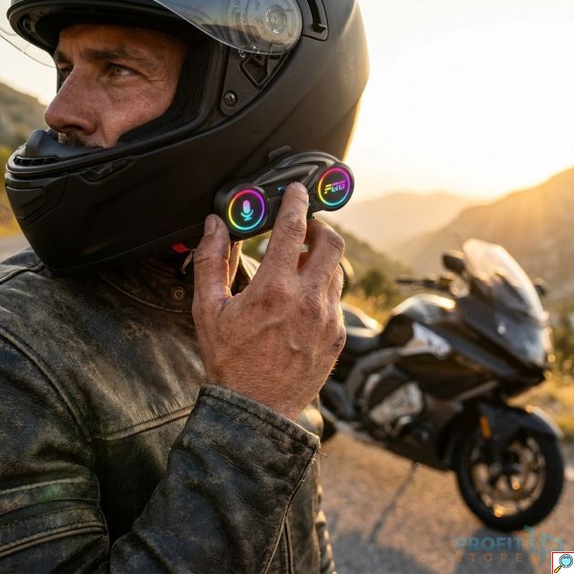 Ασύρματη Ενδοεπικοινωνία Κράνους - Bluetooth 6.0, FM, IPX6 Αδιαβροχοποίηση - Σύστημα Επικοινωνίας Μοτοσυκλέτας για Καθαρό Ήχο & Κλήσεις