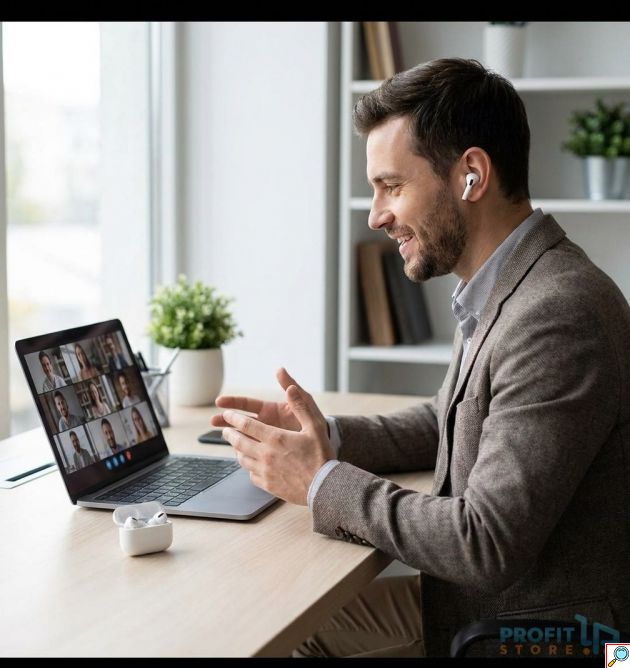 Ασύρματα Bluetooth Ακουστικά με ANC+ENC Ακύρωση Θορύβου - HiFi Ήχος, Θήκη Φόρτισης 500mAh, Αυτονομία 42 Ώρες, Λευκό