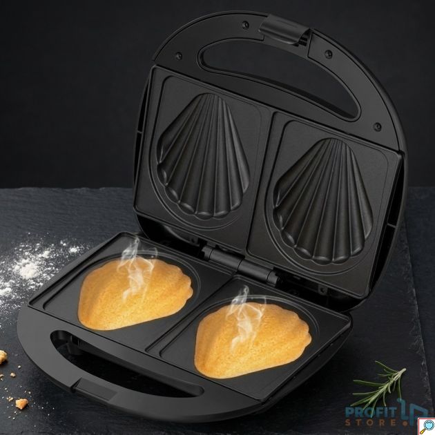 Βαφλιέρα & Συσκευή Madeleine - 850W, 2 θέσεων - Αντικολλητικές Πλάκες, Διπλή & Ομοιόμορφη Θέρμανση