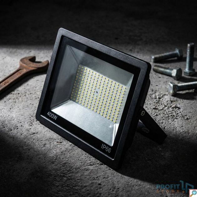 Προβολέας LED 400W – Ισχυρός Φωτισμός & Αντοχή IP66 - Ψυχρό Λευκό 6500K, Εξωτερικού Χώρου, Μαύρος