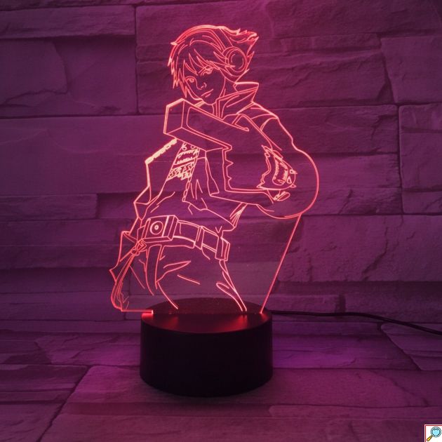 Επιτραπέζιο Φωτιστικό LED 3D Illusion Ezreal League of Legends - 7 Χρώματα, Ατμοσφαιρικός Φωτισμός & USB Τροφοδοσία για Gaming Δωμάτια