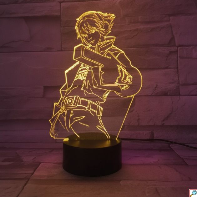 Επιτραπέζιο Φωτιστικό LED 3D Illusion Ezreal League of Legends - 7 Χρώματα, Ατμοσφαιρικός Φωτισμός & USB Τροφοδοσία για Gaming Δωμάτια