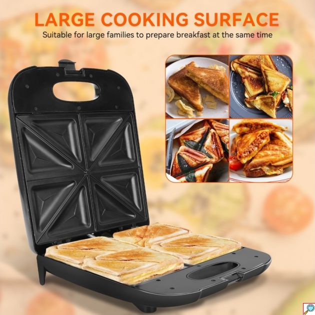 Τοστιέρα 4 Θέσεων 1400W – Για Γρήγορο Πρωινό για Όλη την Οικογένεια - Μεγάλες Αντικολλητικές Πλάκες, Εύκολο Καθάρισμα