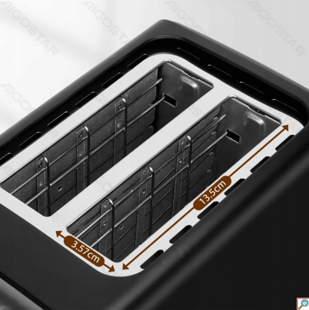 Φρυγανιέρα Aigostar 750W με 2 Θέσεις και 7 Επίπεδα Ψησίματος, Μαύρη
