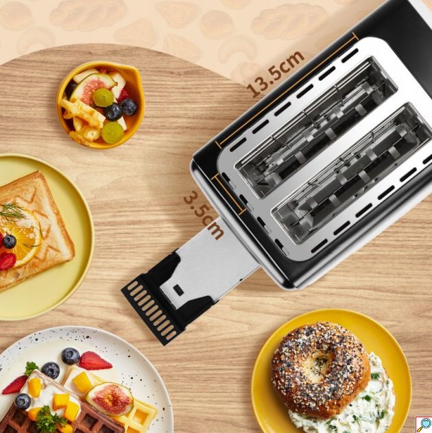 Φρυγανιέρα Aigostar 750W με 2 Θέσεις και 7 Επίπεδα Ψησίματος, Μαύρη