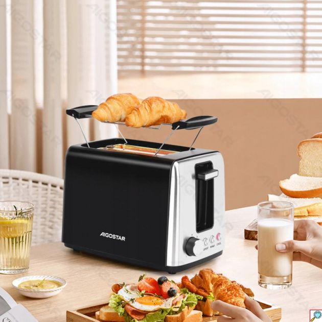 Φρυγανιέρα Aigostar 750W με 2 Θέσεις και 7 Επίπεδα Ψησίματος, Μαύρη