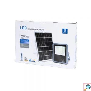 Aigostar Αδιάβροχος Ηλιακός Προβολέας LED 300W Ψυχρό Λευκό 6500K με Τηλεχειριστήριο και Ενσωματωμένη Μπαταρία