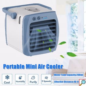 Μίνι Φορητό USB Air Cooler - Κλιματιστικό - Υγραντήρας με Τεχνολογία Εξάτμισης 3 σε 1 με 3 Ταχύτητες & Χειρολαβή