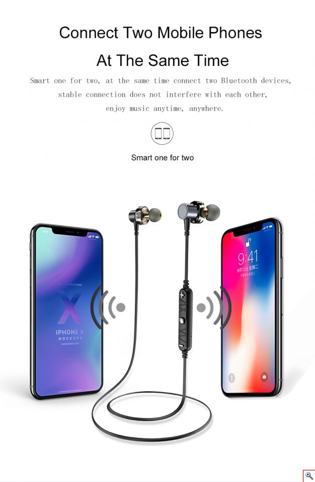 Αδιάβροχα Μαγνητικά Ασύρματα Ακουστικά Handfree Bluetooth με Dual Drive, Μικρόφωνο CVC Ηχομόνωση - Σχεδιασμένο για Άθληση, Τρέξιμο κα AWEI Newest
