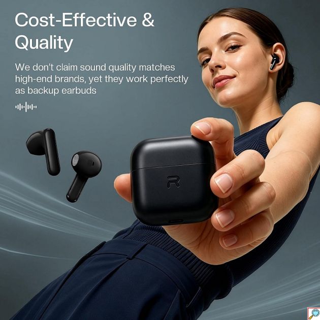 Ασύρματα Ακουστικά Bluetooth – 4 Μικρόφωνα ENC & Super Bass - TWS, 20 ώρες αυτονομία, Μαύρο/Λευκό/Μπλε