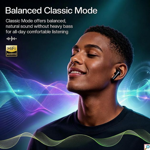 Ασύρματα Ακουστικά Bluetooth – 4 Μικρόφωνα ENC & Super Bass - TWS, 20 ώρες αυτονομία, Μαύρο/Λευκό/Μπλε
