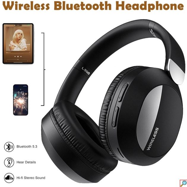 Ασύρματα Ακουστικά Bluetooth 5.4 – HiFi Ήχος & Extra Bass - Άνετα Over Ear Ακουστικά για Μουσική, Gaming & Τηλεργασία
