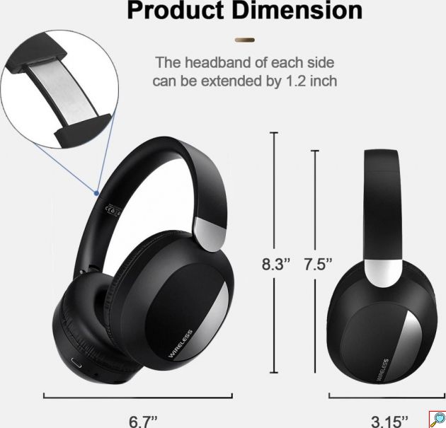 Ασύρματα Ακουστικά Bluetooth 5.4 – HiFi Ήχος & Extra Bass - Άνετα Over Ear Ακουστικά για Μουσική, Gaming & Τηλεργασία