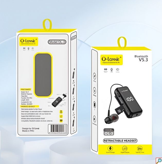 Ασύρματο Ακουστικό Bluetooth 5.3 Clip-On – Με Δόνηση & LED Οθόνη - Hands-Free, Υποδοχή TF Card, Επαναφορτιζόμενο