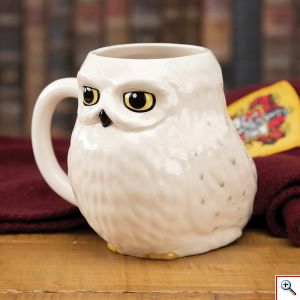 Ανάγλυφη 3D Κεραμική Κούπα Κουκουβάγια Hedwig από το Harry Potter, 300 ml Μαγική Κούπα για Τσάι / Καφέ, Wizarding World
