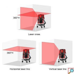 Επαγγελματικό Ηλεκτρικό Γραμμικό Αλφάδι Laser Οριζόντιο - Κάθετο Πράσινης Δέσμης με Θήκη Μεταφοράς & Προστατευτικά Γυαλιά 