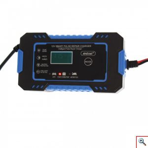 Andowl® Έξυπνος Ενσύρματος Παλμικός Φορτιστής Μπαταρίας Αυτοκινήτου & Μοτοσυκλέτας 12V 6A με Οθόνη LCD & Κροκοδειλάκια
