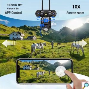 Κάμερα Ασφαλείας 4G PTZ IP 8K με Τριπλό Φακό και Νυχτερινή Όραση Andowl