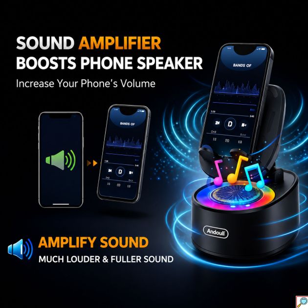 Andowl Ηχείο Bluetooth Μαύρο με Βάση Κινητού