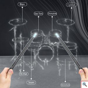 Andowl® Ασύρματο Φορητό Drum Kit με 3D Σωματοαισθητική Τεχνολογία & Bluetooth Ηχείο