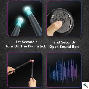 Andowl® Ασύρματο Φορητό Drum Kit με Σωματοαισθητική Τεχνολογία & Bluetooth Ηχείο