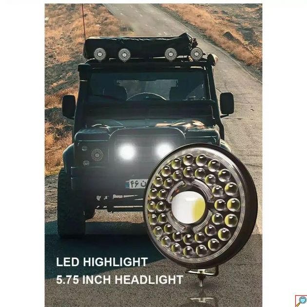 Andowl Στρογγυλός Προβολέας Αυτοκινήτου LED 12V 44W 18cm με Λευκό Φωτισμό – Μαύρο 