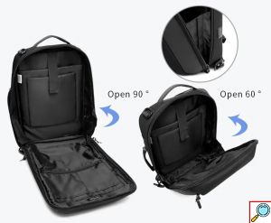 Ozuko Ανδρική Αδιάβροχη Τσάντα Μεταφοράς Laptop 15.6'' - Μαύρη