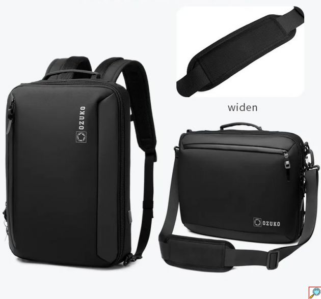 Ozuko Ανδρική Αδιάβροχη Τσάντα Μεταφοράς Laptop 15.6'' - Μαύρη