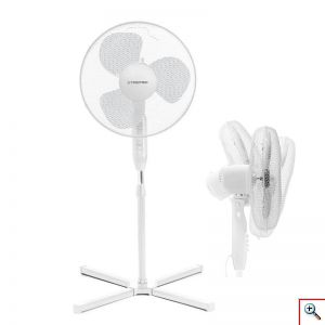 TROTEC® Επιδαπέδιος Περιστρεφόμενος Ανεμιστήρας - Ορθοστάτης 40W με Διάμετρο 40cm - Ρυθμιζόμενη Γωνία Κλίσης & 3 Ταχύτητες 