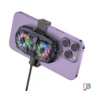 Ανεμιστηράκι Ψύξης Κινητού Gaming Cooler 3 Ταχυτήτων με Διπλό Αθόρυβο Ανεμιστήρα - Hoco