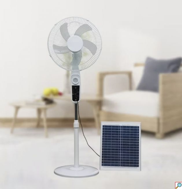 Ορθοστάτης Ανεμιστήρας 16'' Solar Fan – Ηλιακή Φόρτιση και Τηλεχειριστήριο - Επαναφορτιζόμενος, Φωτοβολταϊκό Πάνελ